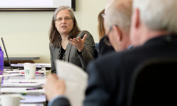 Shelley MacDermid Wadsworth speaking at MFRI advisory council meeting