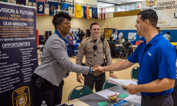 veteran at career fair