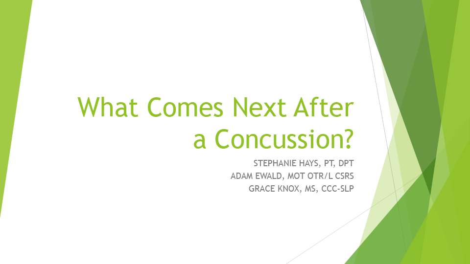 What comes next after a concussion?