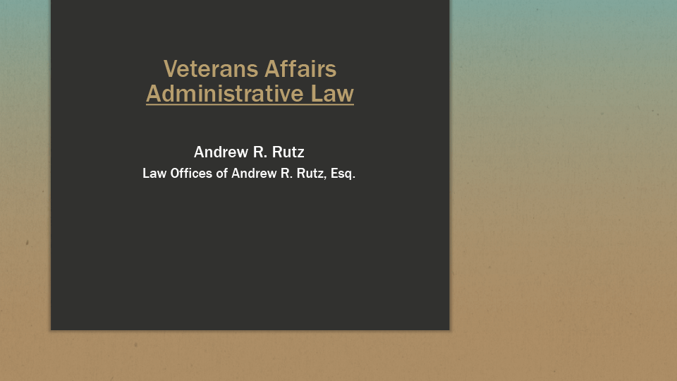 Veterans Affairs administrative law