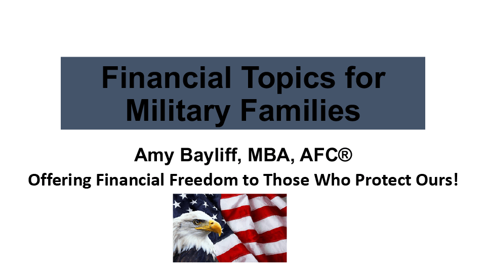 Financial topics for military families